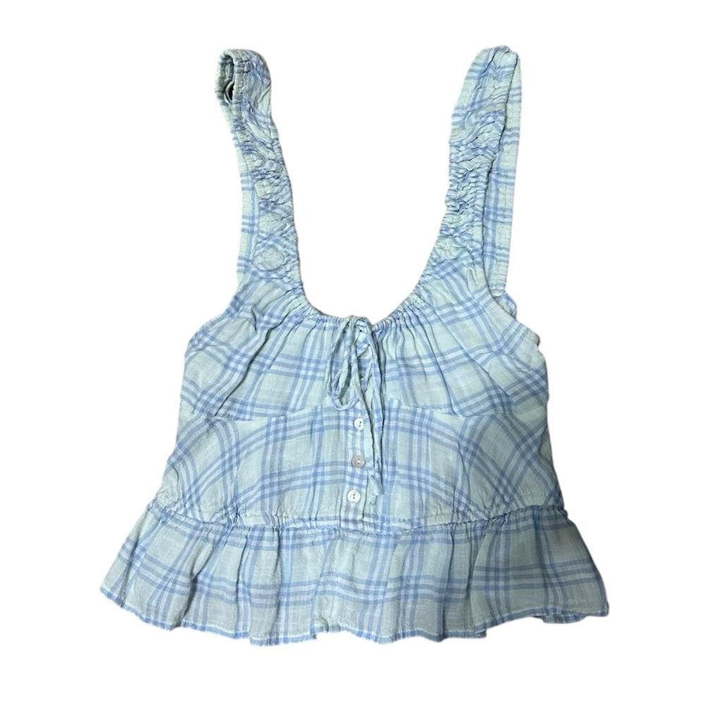Urban outfitters Blue Plaid Sleeveless Top